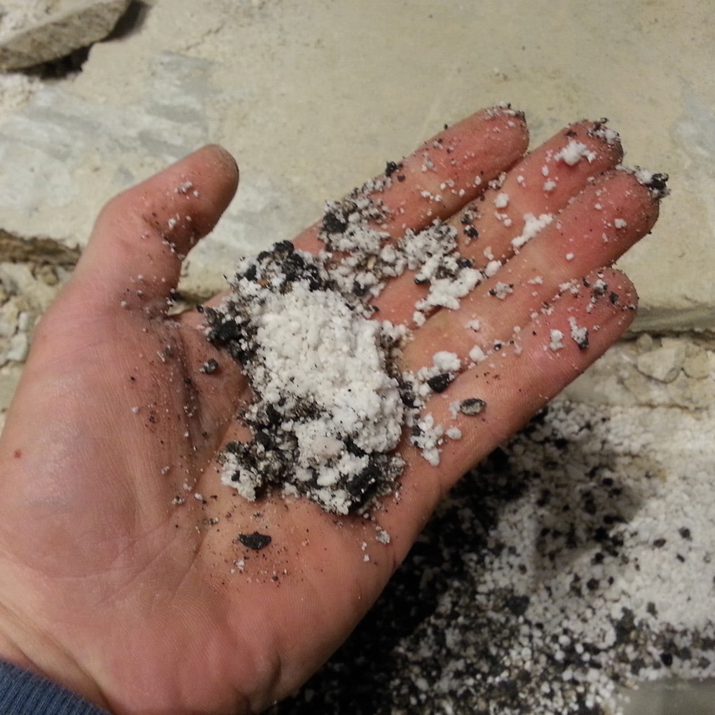 porous filling material after water damage