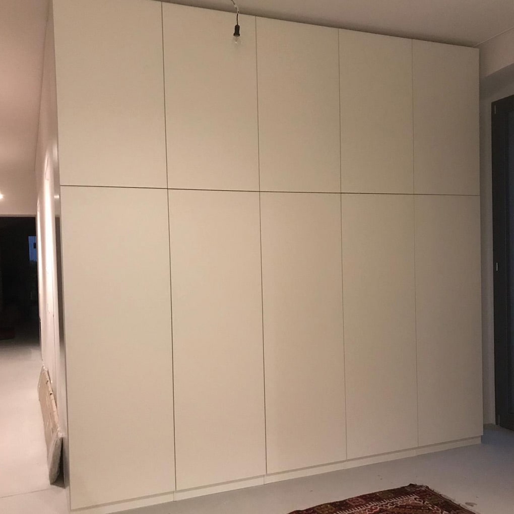 white cabinet with completely plain fronts